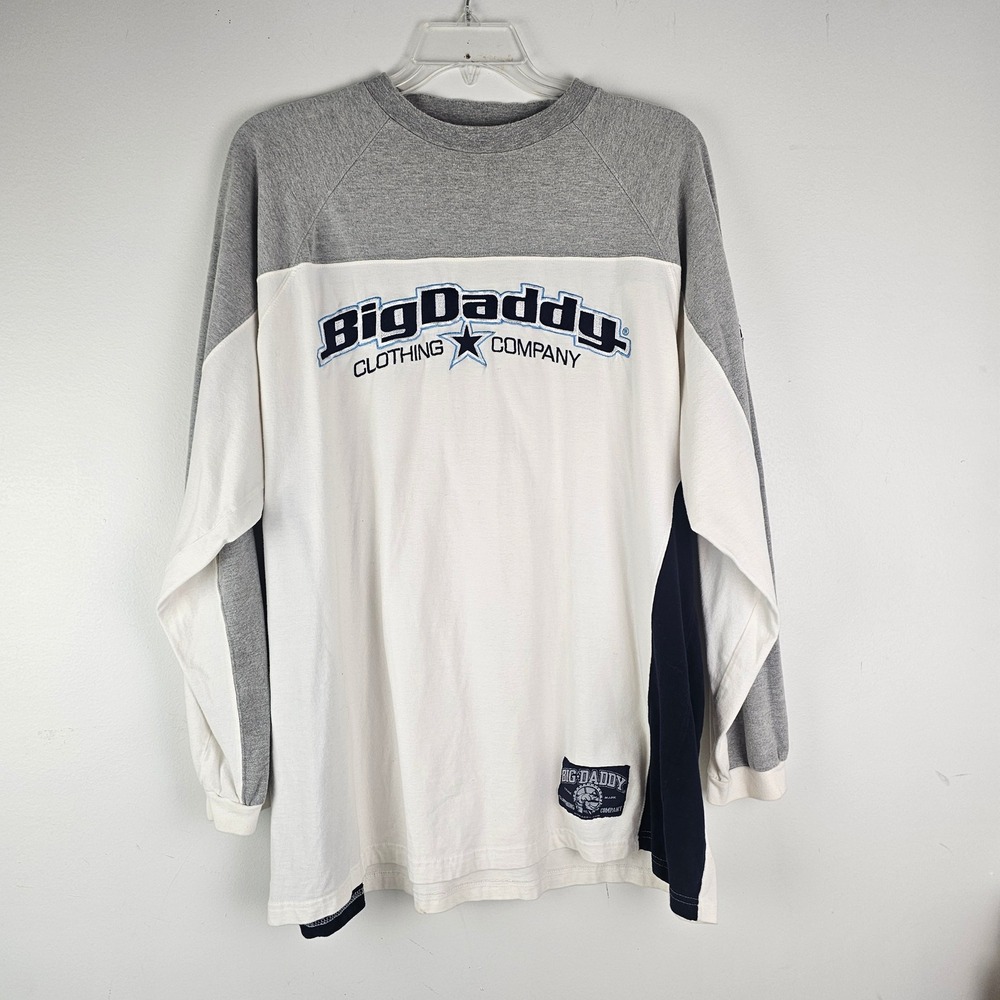 Big Daddy Clothing Company Vintage Y2K Colorblock Long Sleeve Shirt Mens 2XL